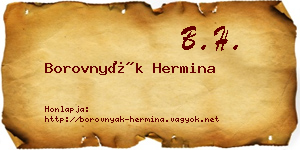 Borovnyák Hermina névjegykártya